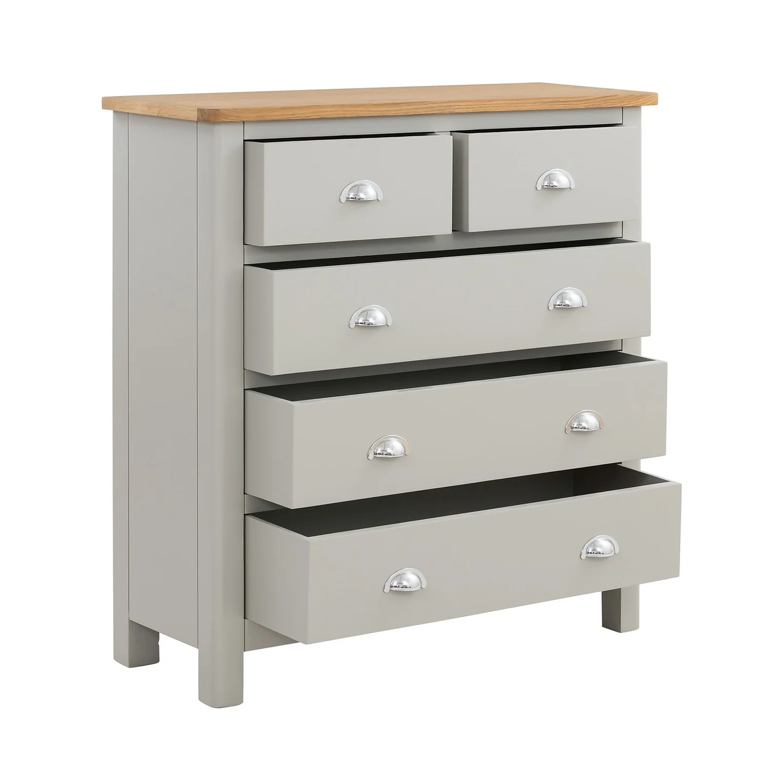 Norbury 5 Drawer Chest - Grey - Image 3