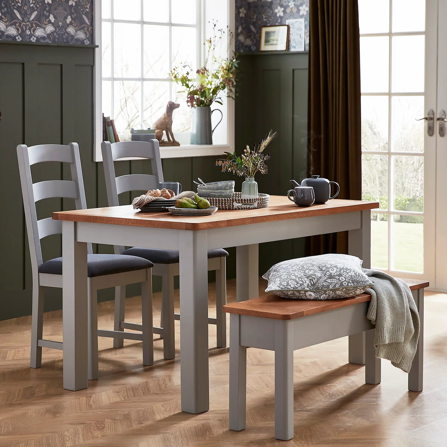 Norbury 6 Seater Dining Table - Grey - Image 2