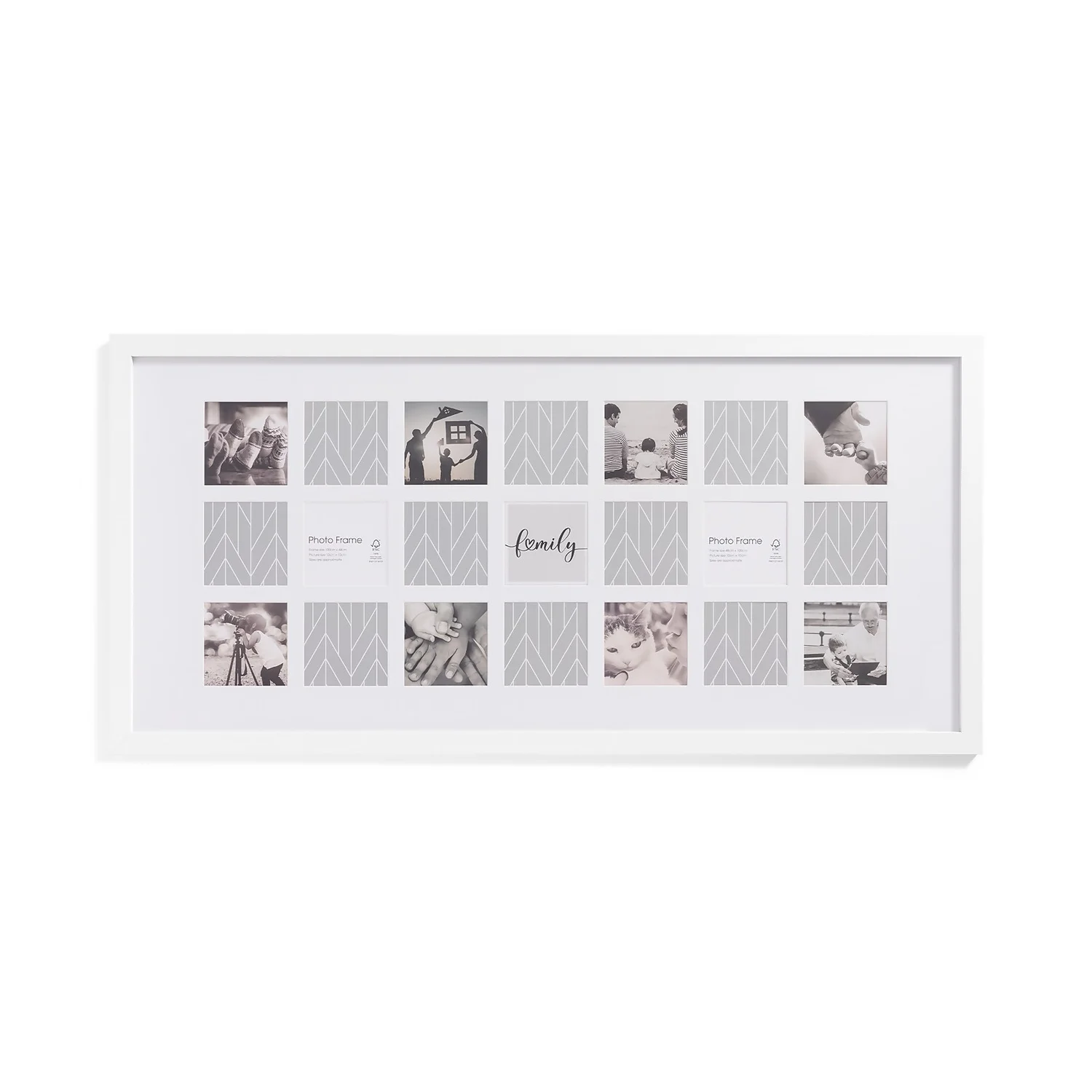Box Photo Frame - 48x100cm - White