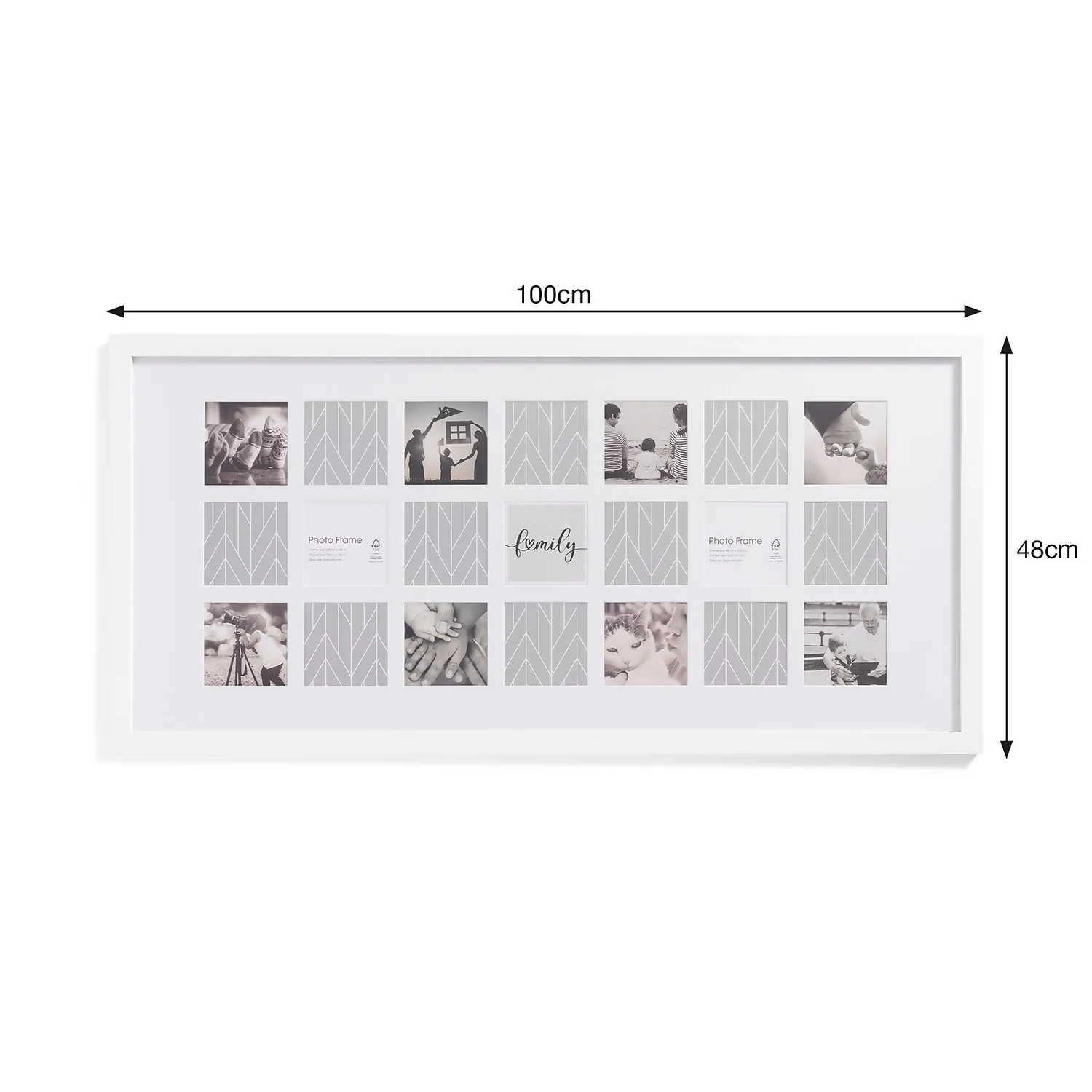 Box Photo Frame - 48x100cm - White - Image 4