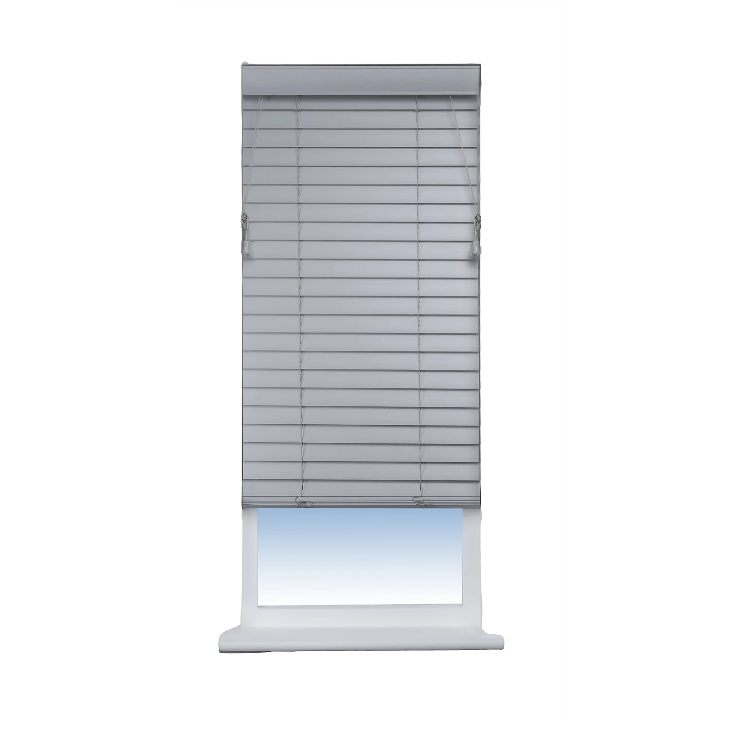 50mm Faux Wood Venetian Blind - 60cm - Grey
