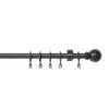 Extendable Ball Finial Curtain Pole - Black - 1.7-3m (13/16mm)