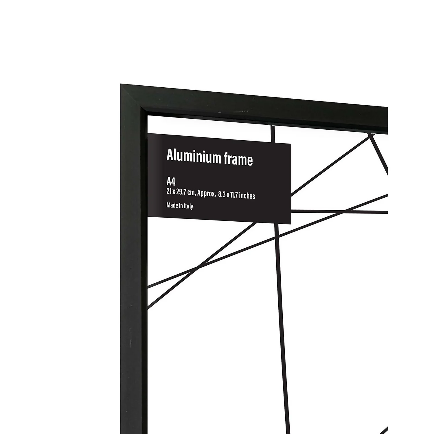 Aluminium Photo Frame - A4 - Black - Image 2
