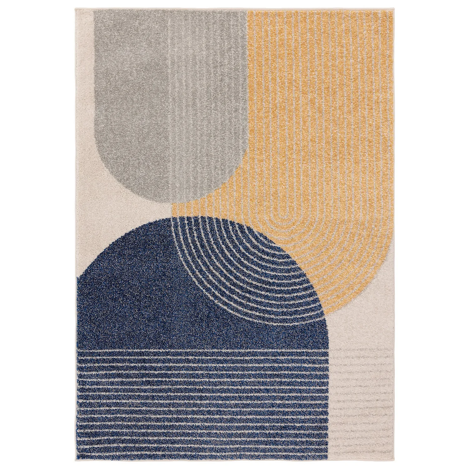 Retro Geo Rug - Multicoloured - - 120x170cm