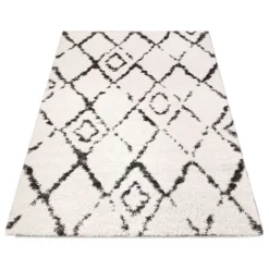 Deluxe Berber Rug - Black & White - 120x160cm