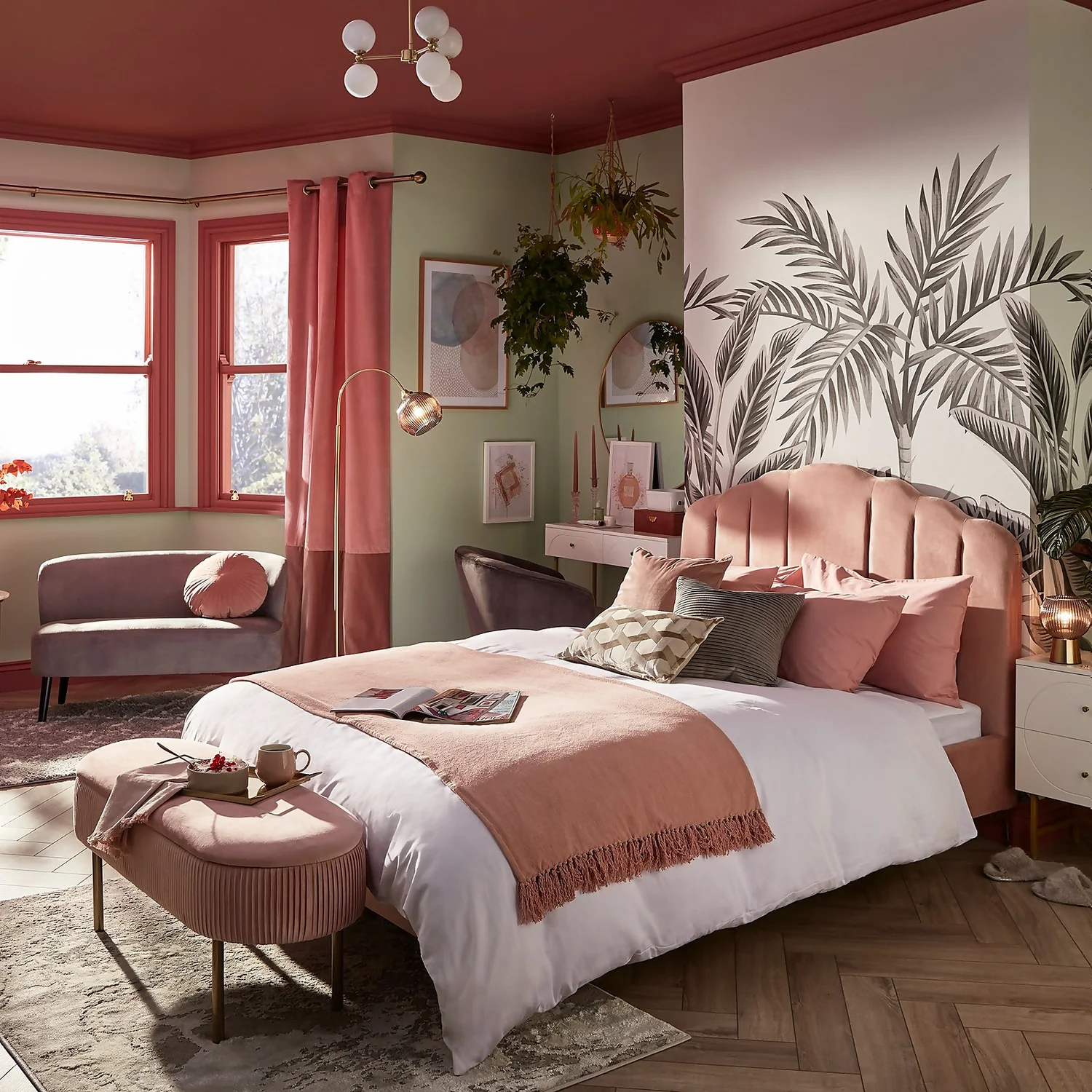 Sophia Scallop Double Bed - Blush - Image 2