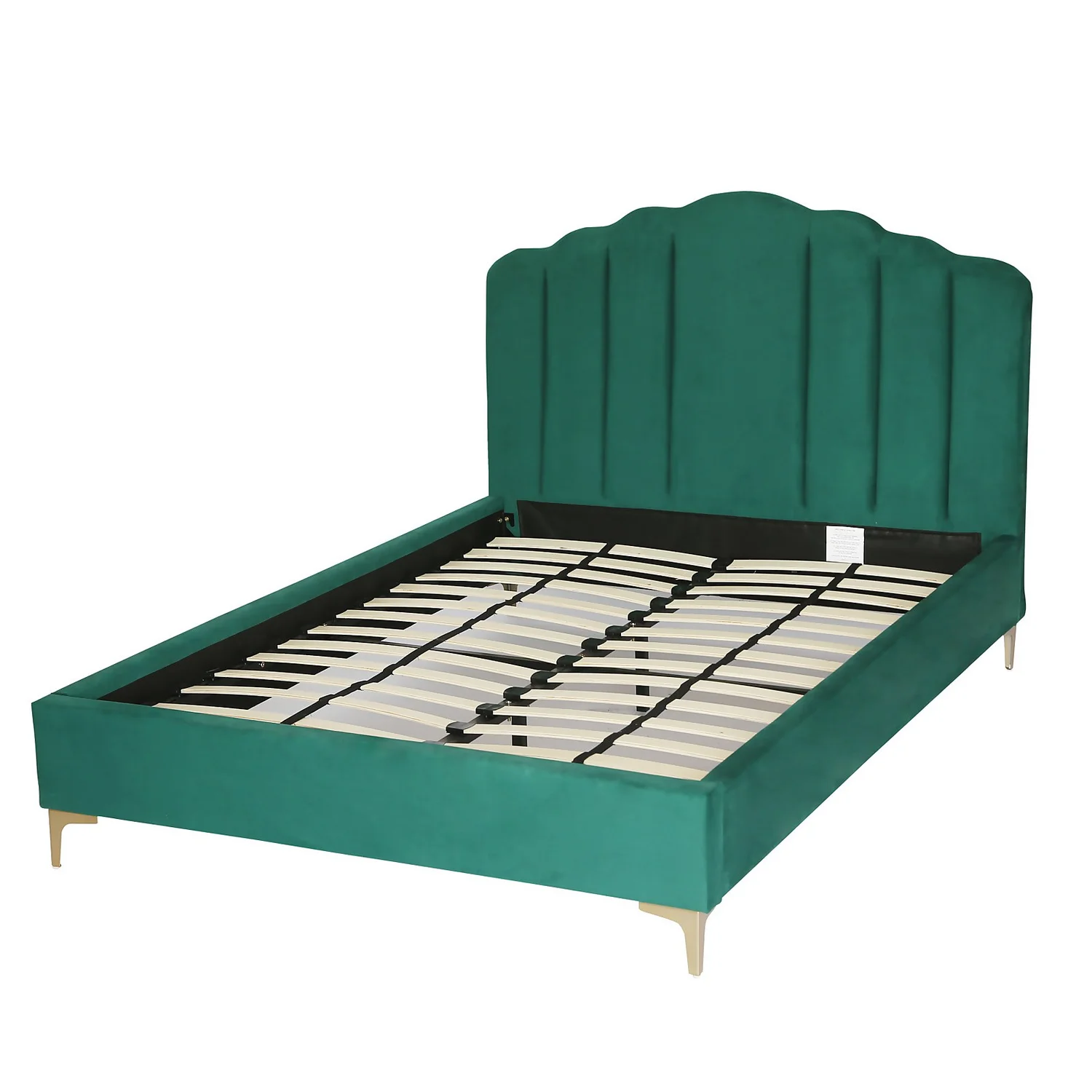 Sophia Scallop Double Bed - Emerald