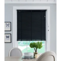 50mm Wood Venetian Blind - Black - 90x160cm