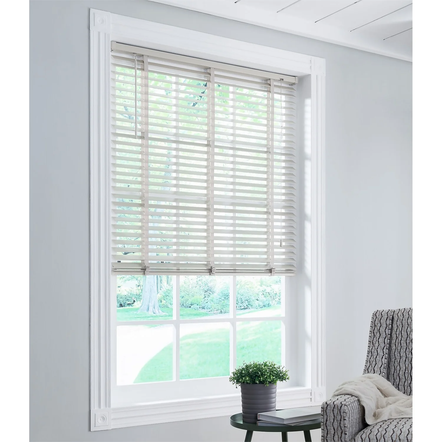 50mm Wood Venetian Blind - Grey - 110x160cm - Image 3