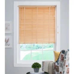 50mm Wood Venetian Blind - Natural - 60x130cm