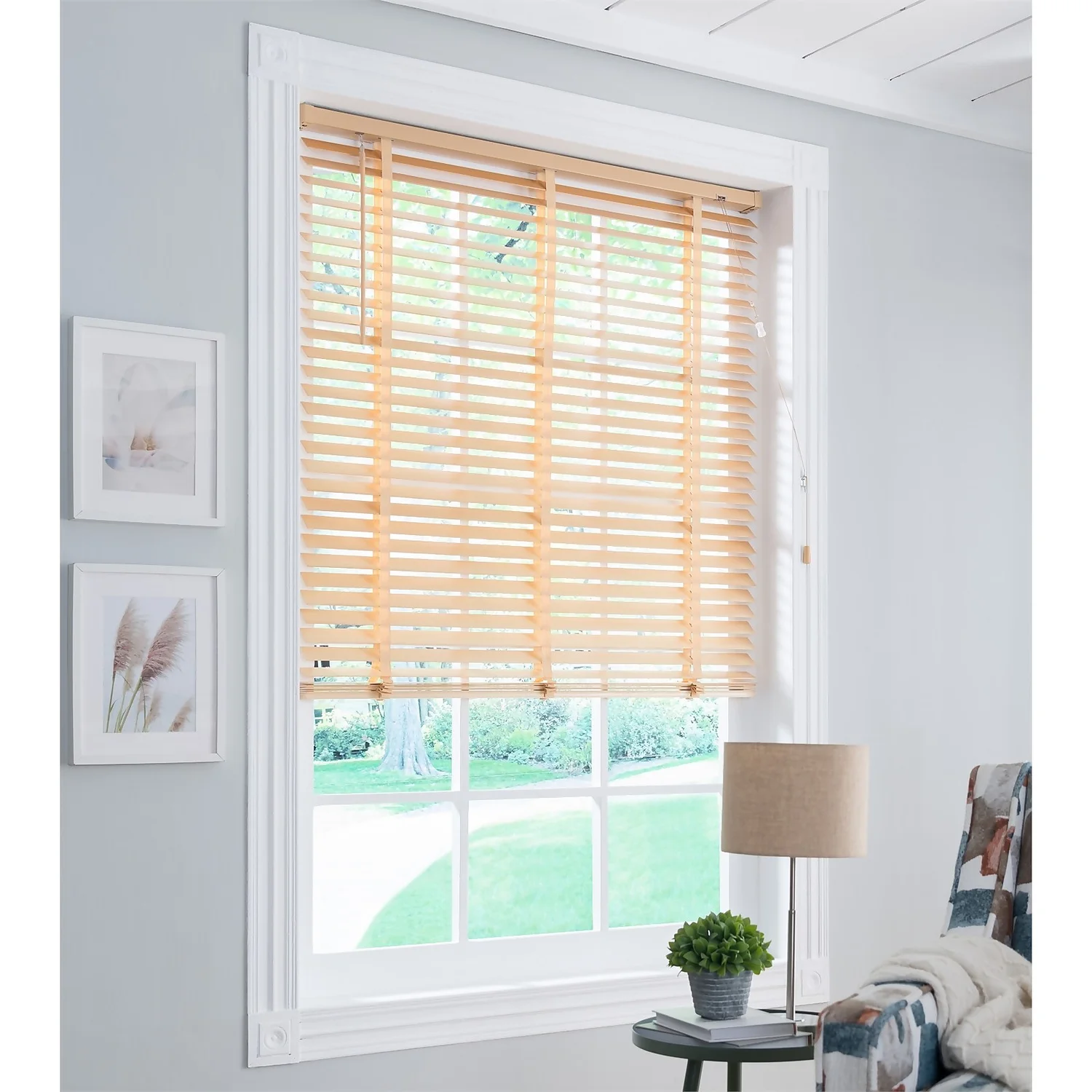 50mm Wood Venetian Blind - Natural - 60x130cm - Image 3