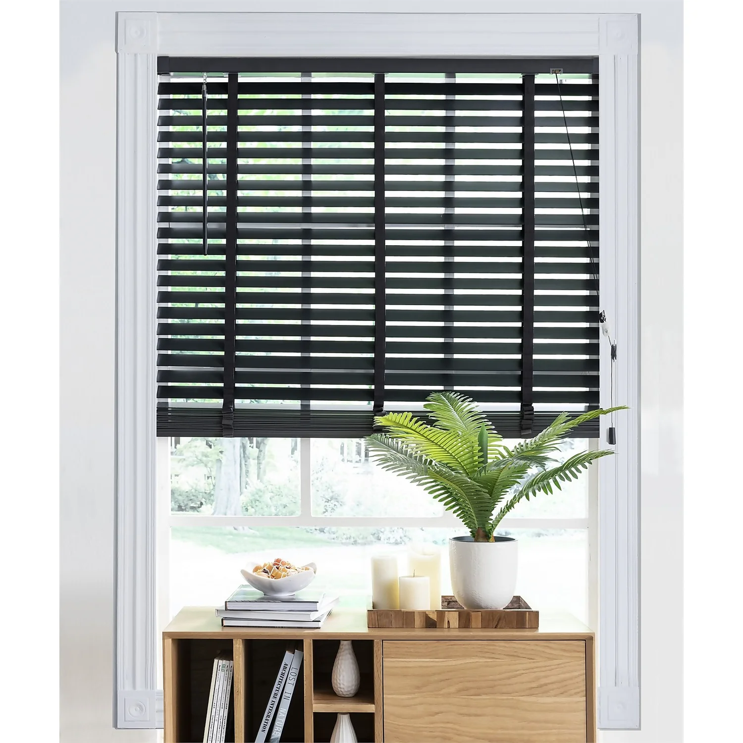 50mm Wood Venetian Blind - Slate - 60x130cm - Image 2
