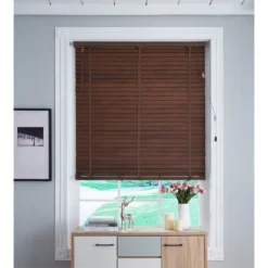 50mm Wood Venetian Blind - Walnut - 130x160cm