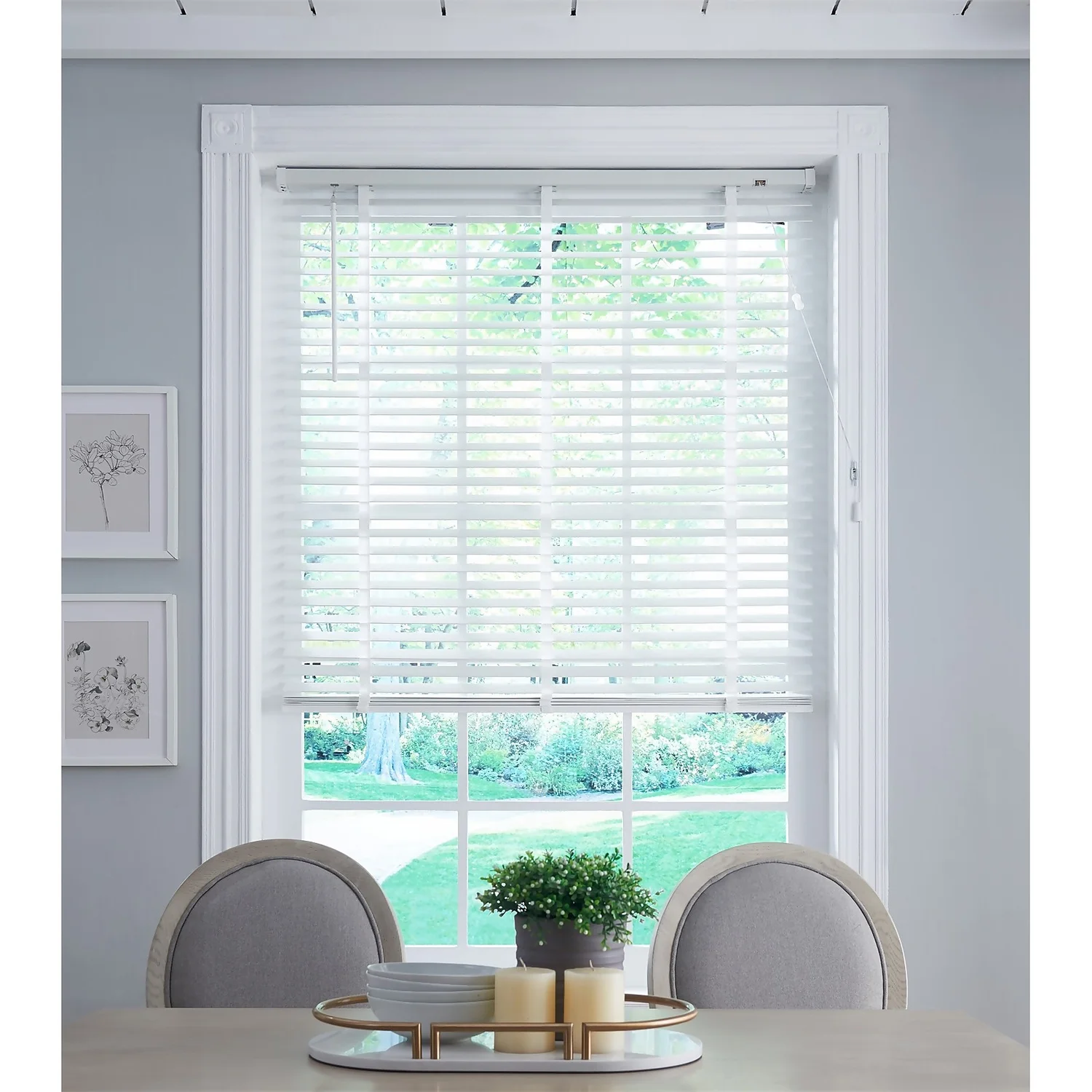 50mm Wood Venetian Blind - White - 65x130cm - Image 2