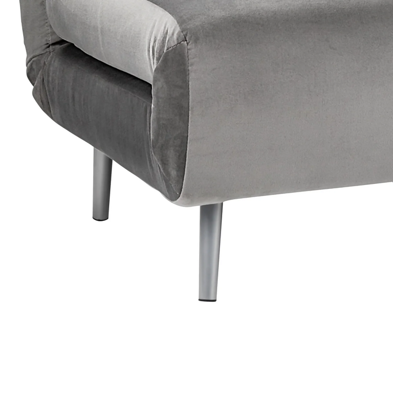 Freya Velvet Folding Sofa Bed - Grey - Image 9