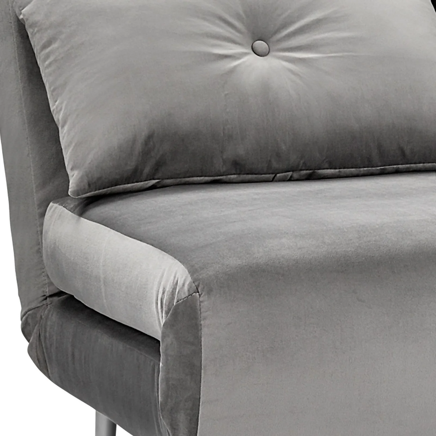 Freya Velvet Folding Sofa Bed - Grey - Image 8