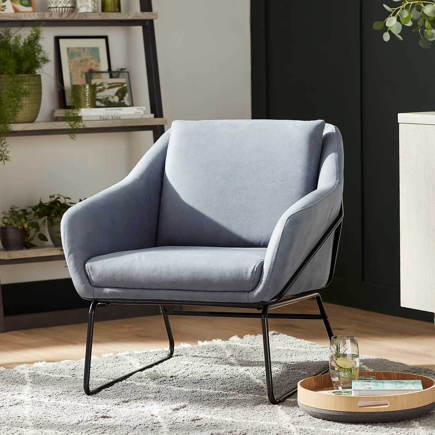 Evelyn Metal Frame Chair - Denim Blue - Image 2