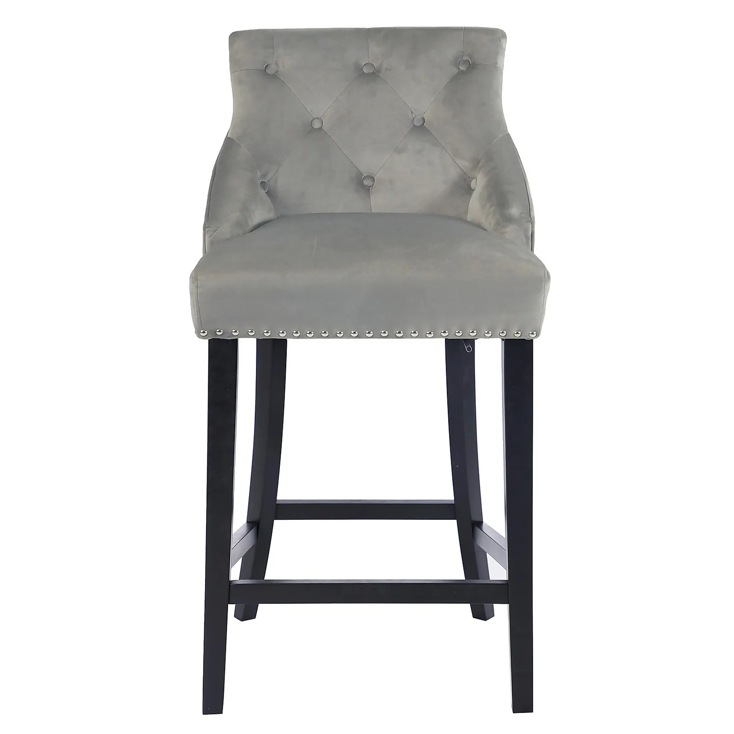 Annabelle Velvet Bar Stool - Grey - Image 3