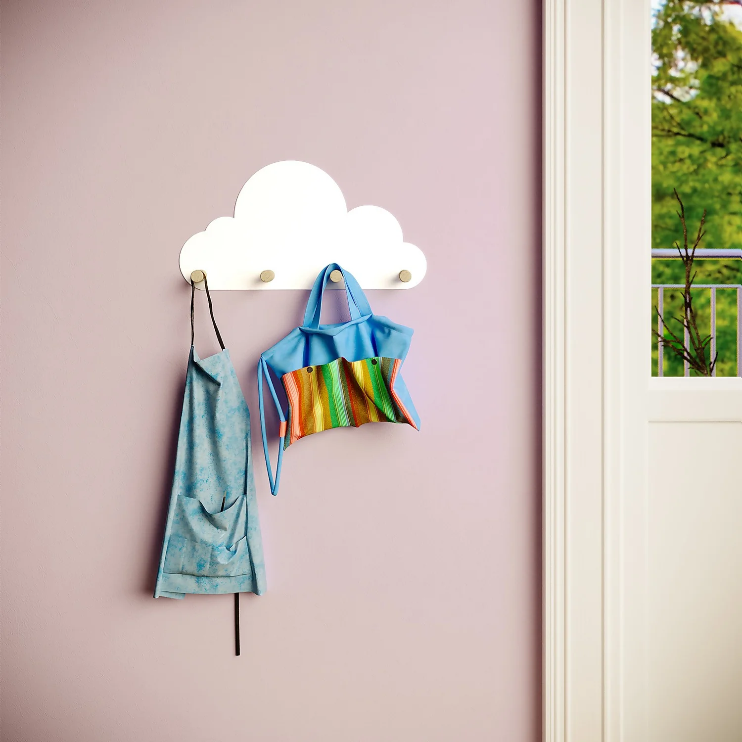 Kids Cloud Shelf With Hooks - Image 2