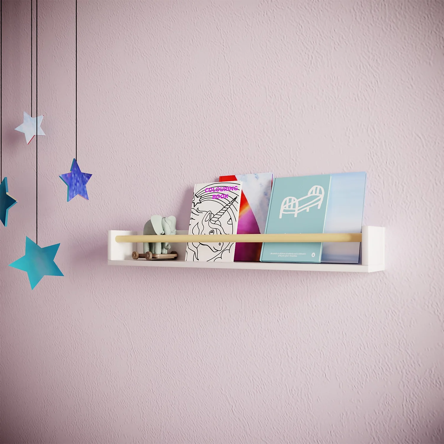 Kids Storage Rail Bookshelf - White & Natural - Image 2