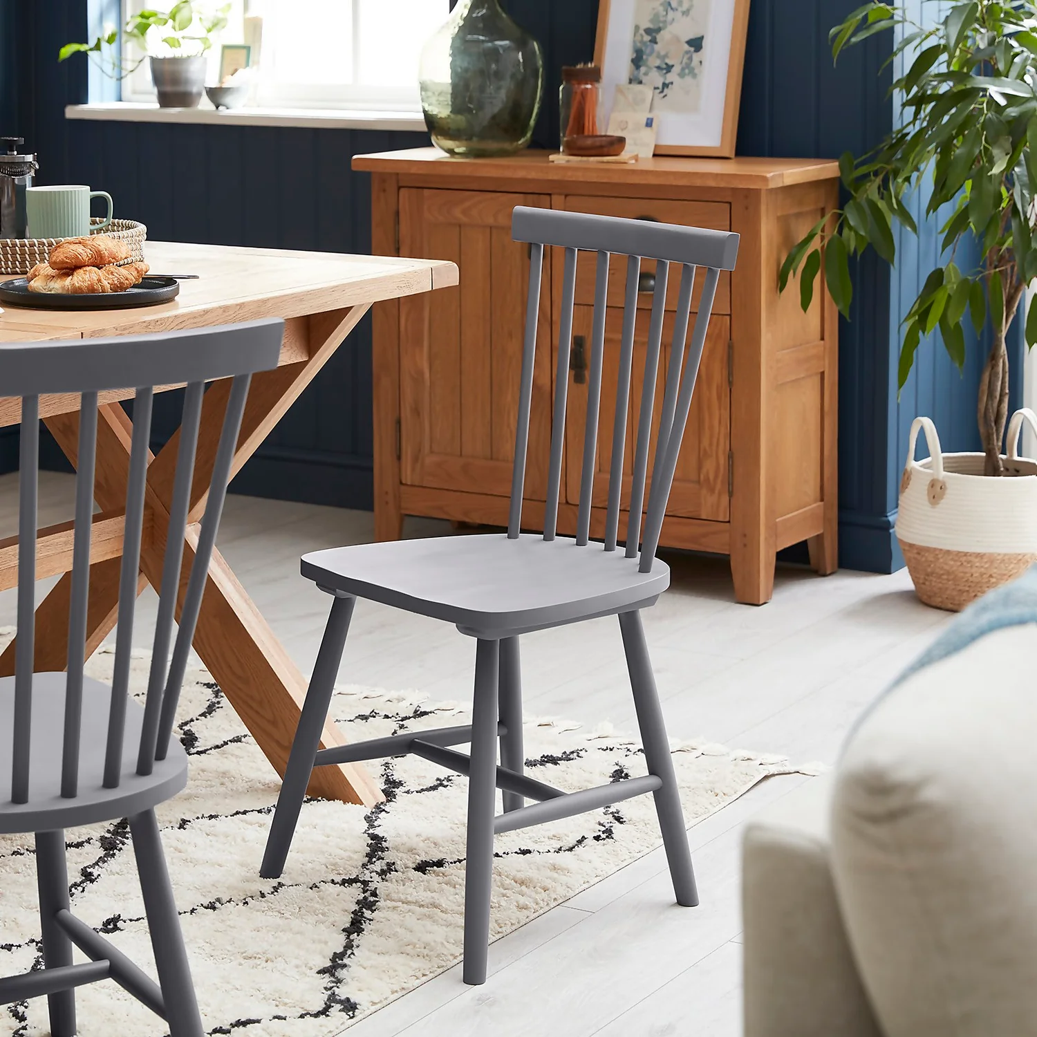 The Spindle Chair - Set Of 2 - Charcoal - Image 2