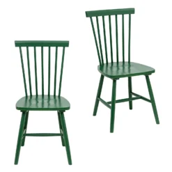 The Spindle Chair - Set Of 2 - Forest Green