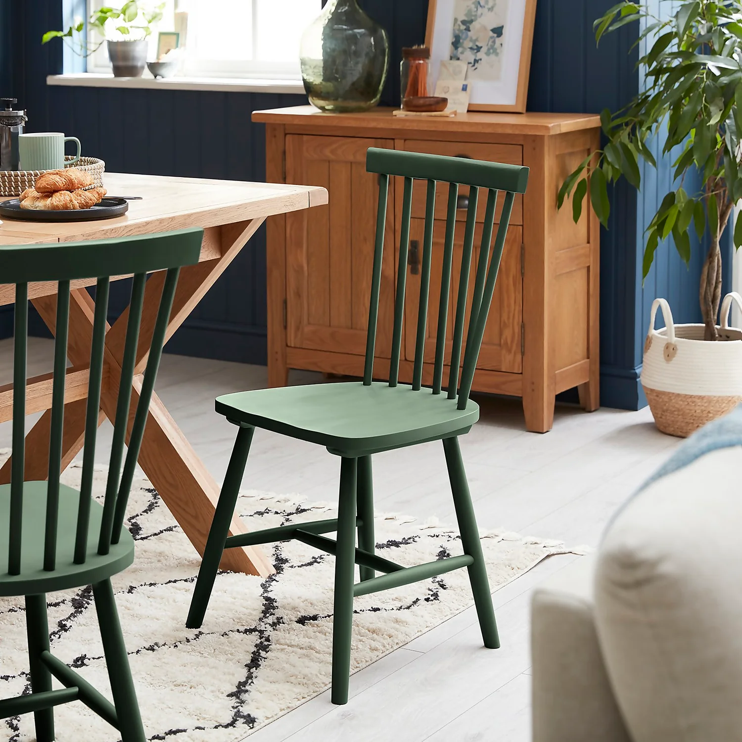 The Spindle Chair - Set Of 2 - Forest Green - Image 2