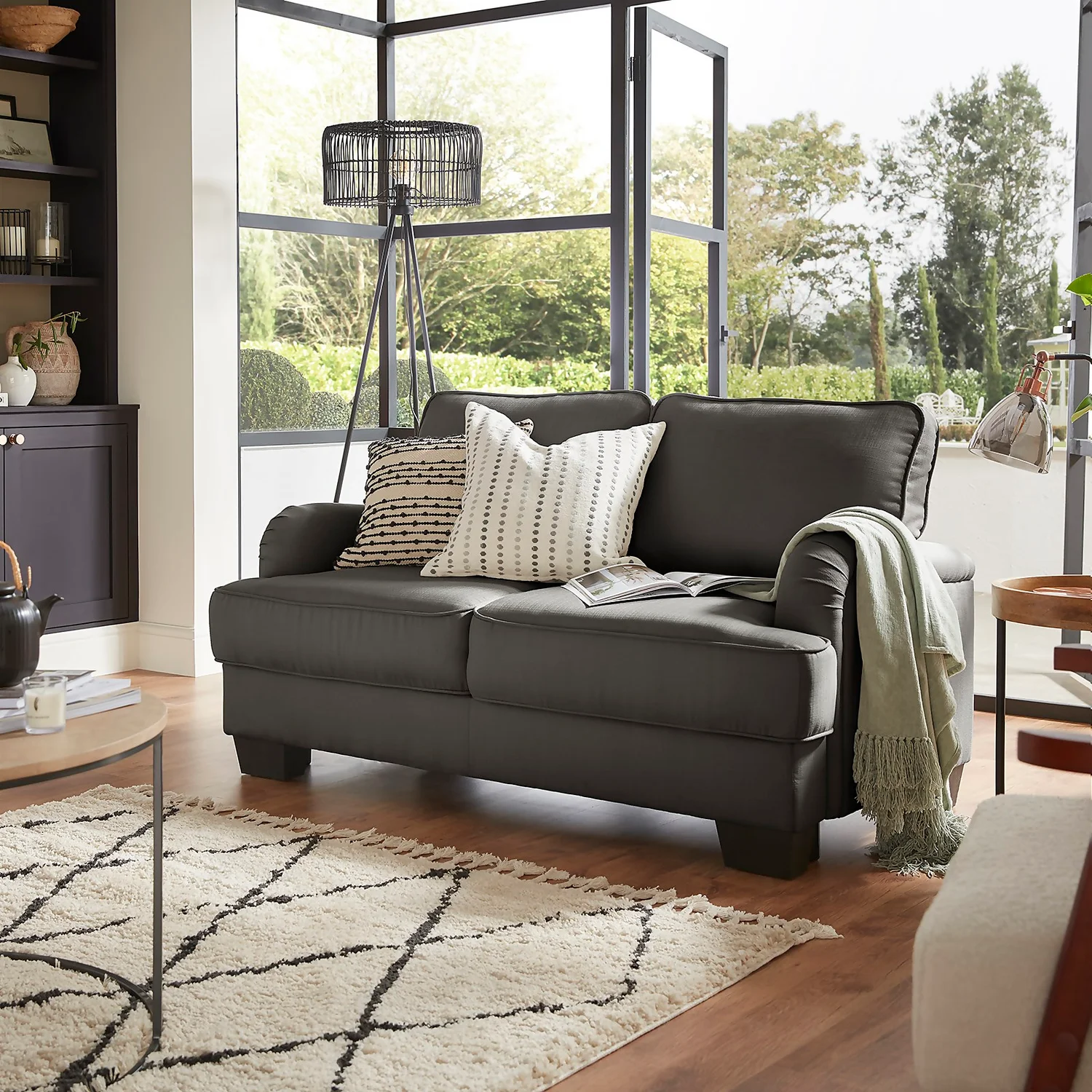 Dora 2 Seater Sofa In A Box - Charcoal - Image 2