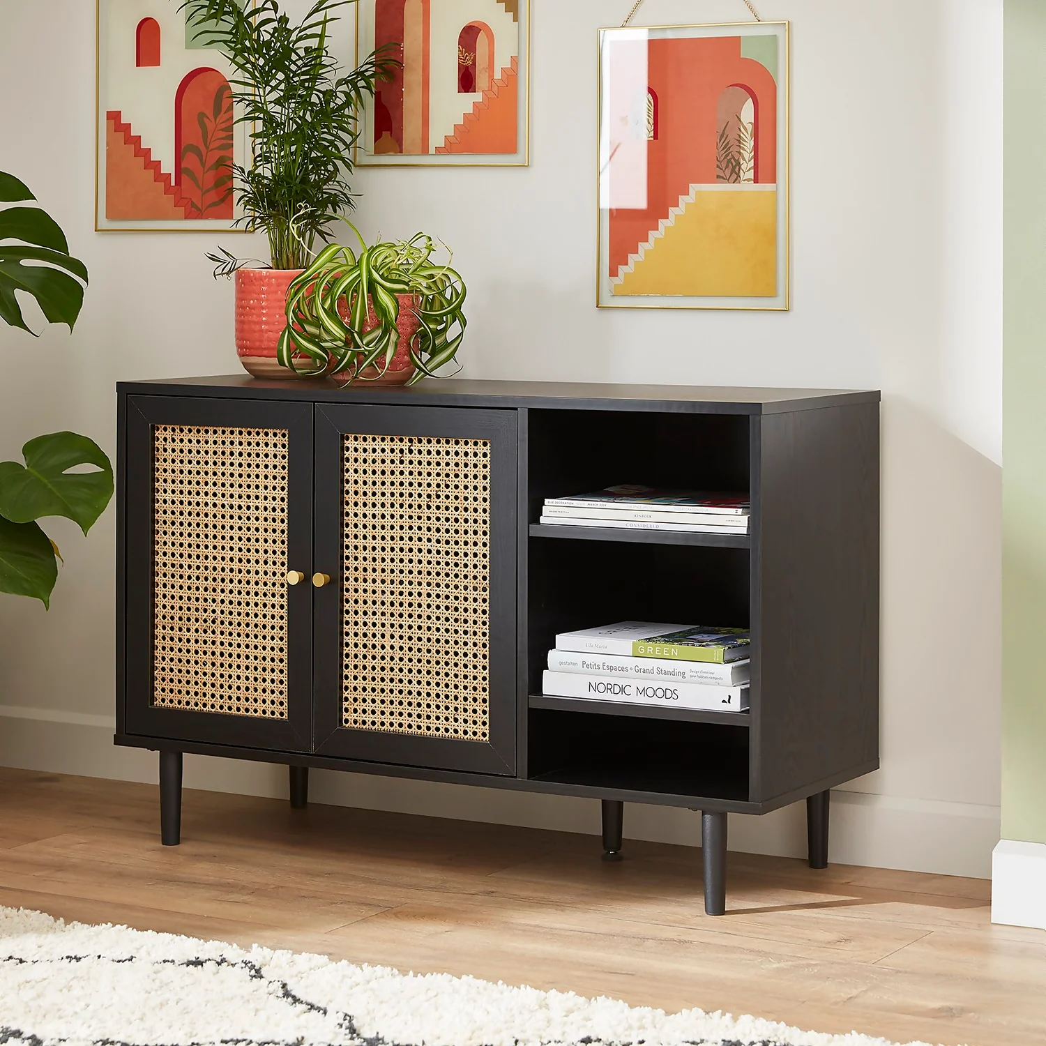 Kubu Rattan Sideboard - Black - Image 2