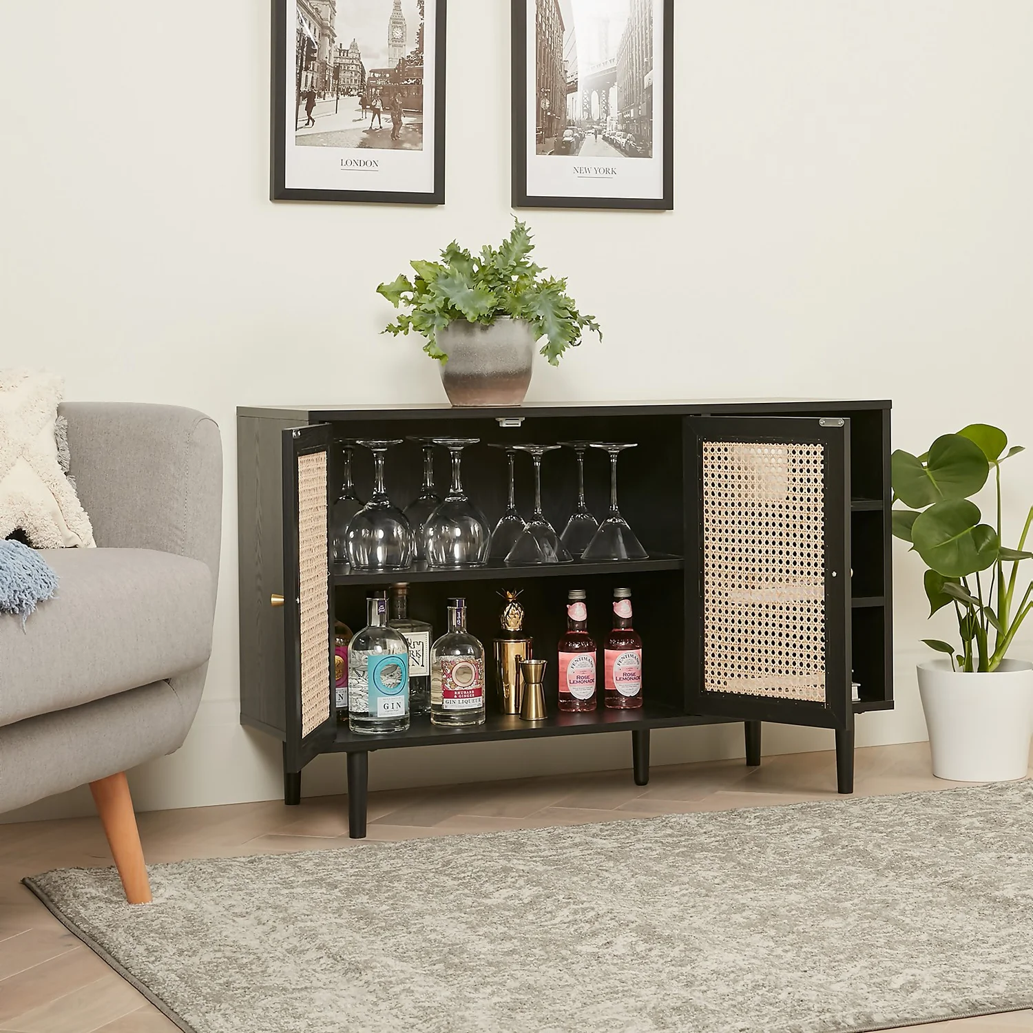 Kubu Rattan Sideboard - Black - Image 9