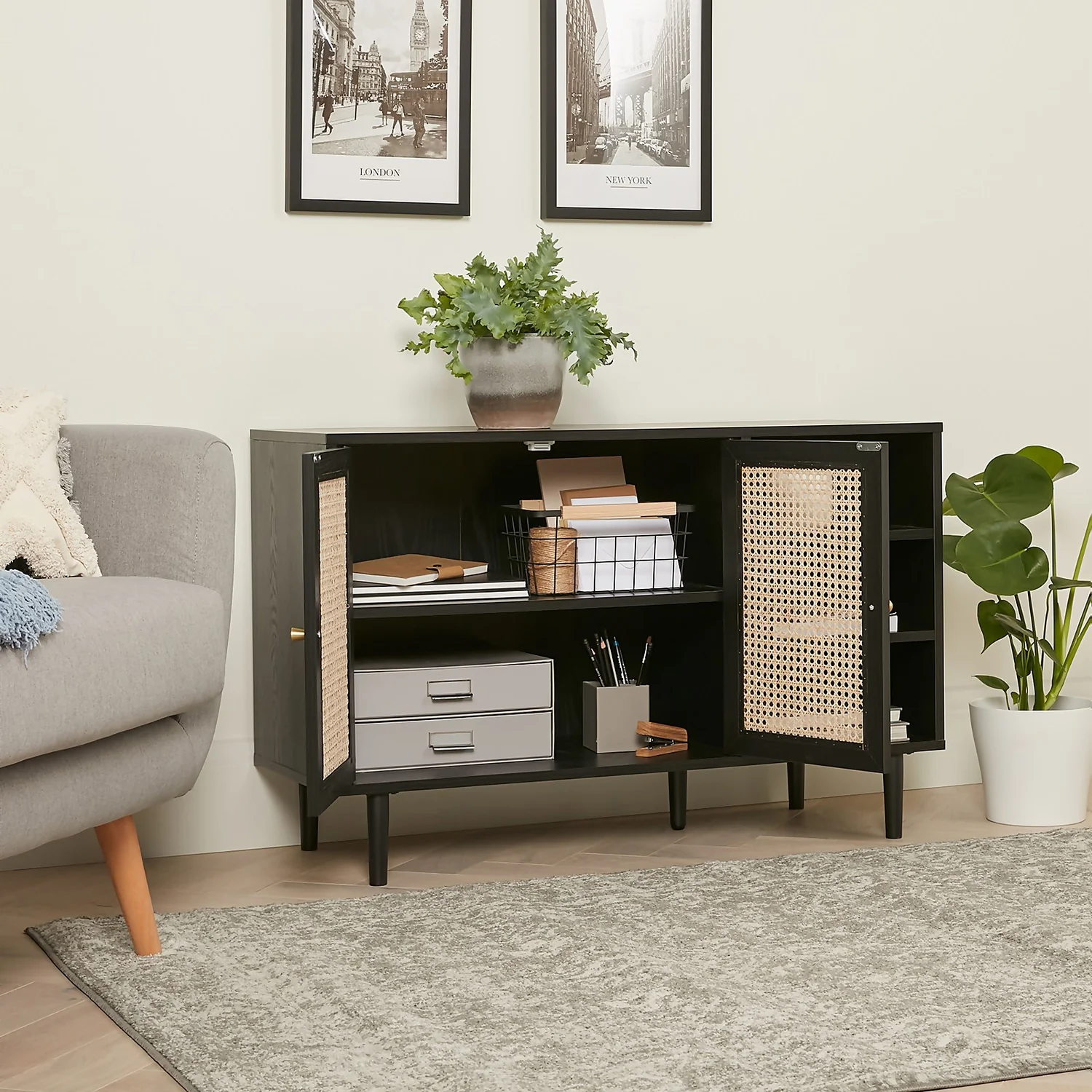 Kubu Rattan Sideboard - Black - Image 8