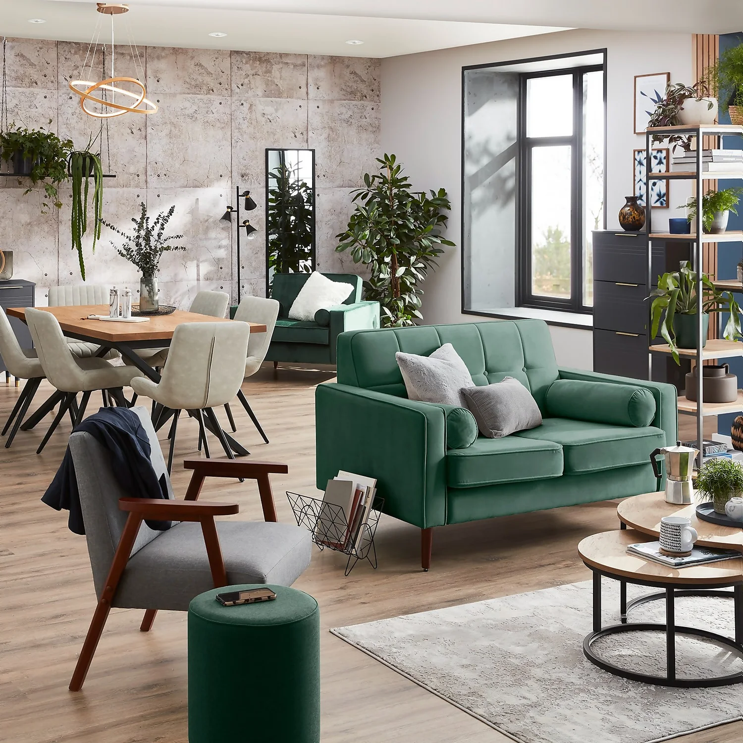 Draper Velvet 2 Seater Sofa In A Box - Green - Image 3