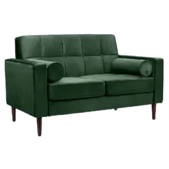 Draper Velvet 2 Seater Sofa In A Box - Green