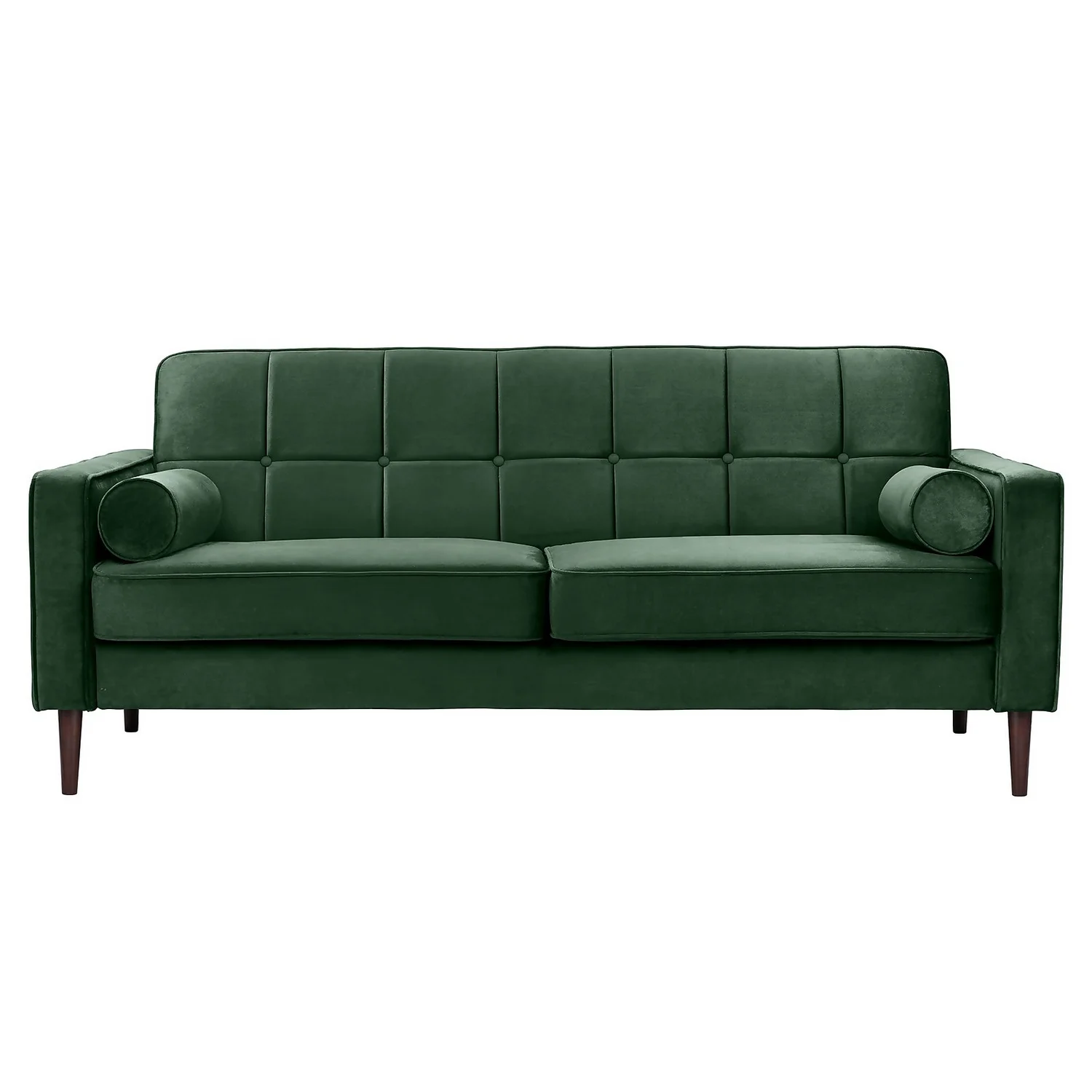Draper Velvet 3 Seater Sofa In A Box - Green - Image 2