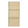 Linear Sliding Wardrobe Door 3 Panel Cream Glass With Windsor Oak Frame (W)610mm