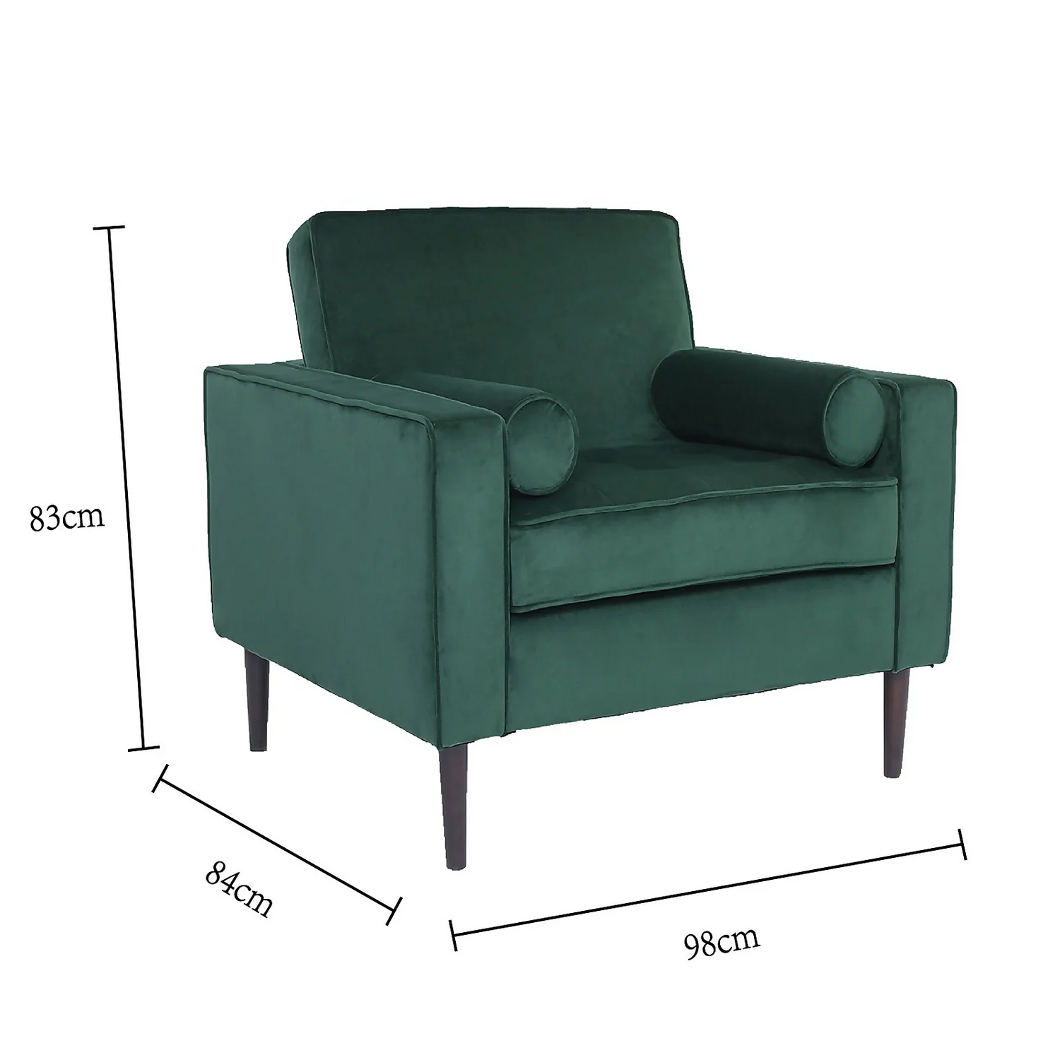 Merlin Velvet Armchair - Emerald - Image 9