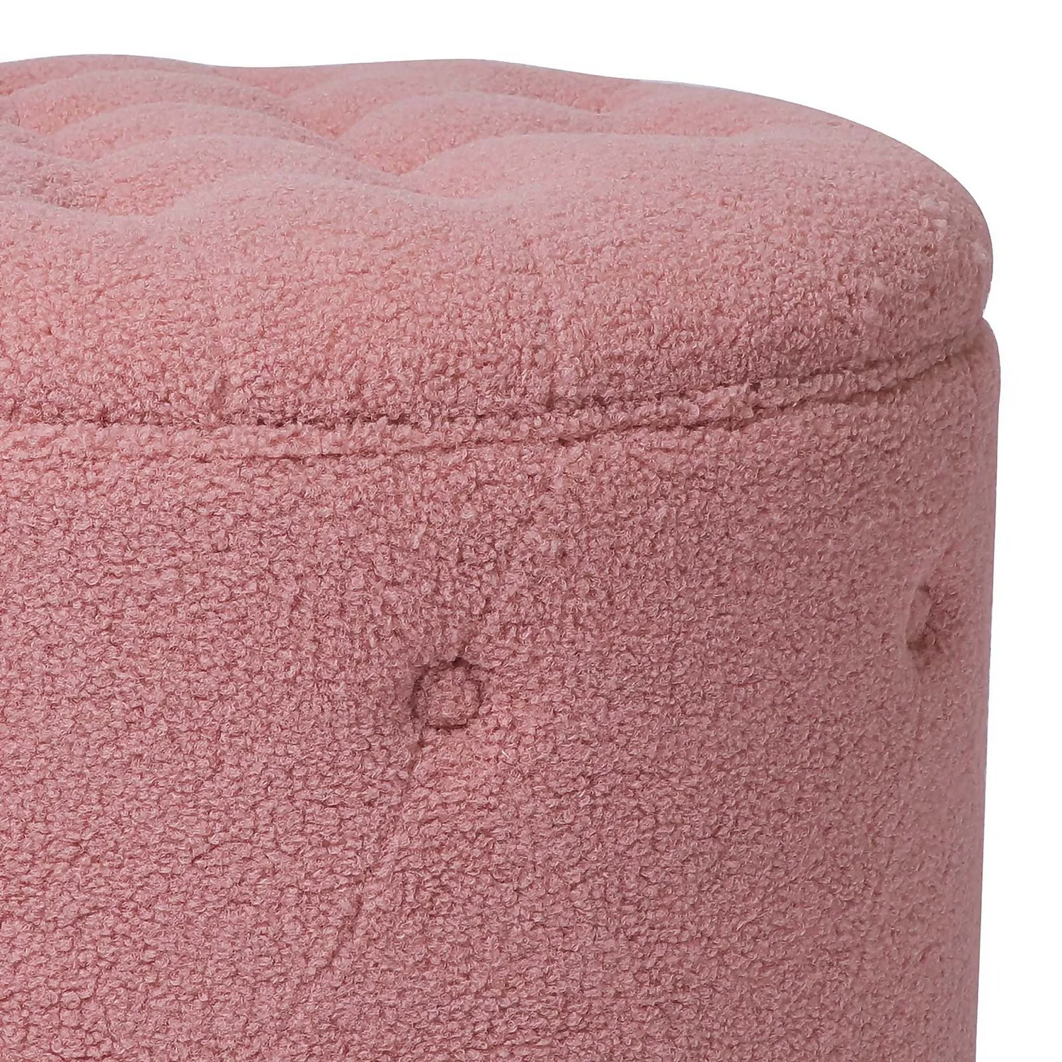 Betty Boucle Button Ottoman - Rose - Image 5