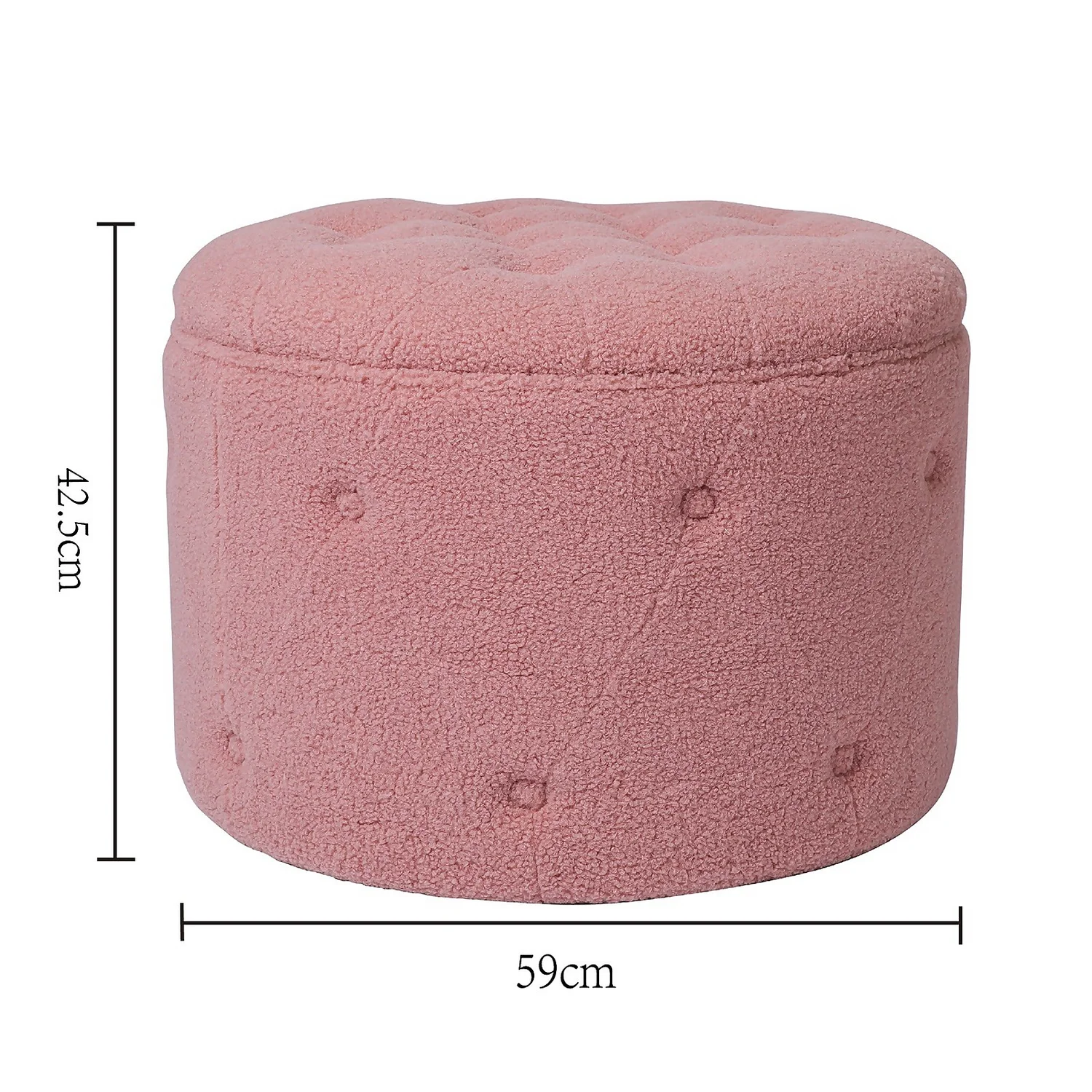 Betty Boucle Button Ottoman - Rose - Image 7