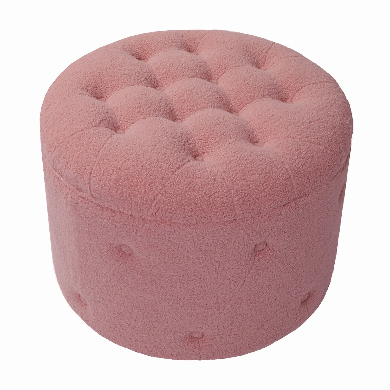 Betty Boucle Button Ottoman - Rose - Image 4