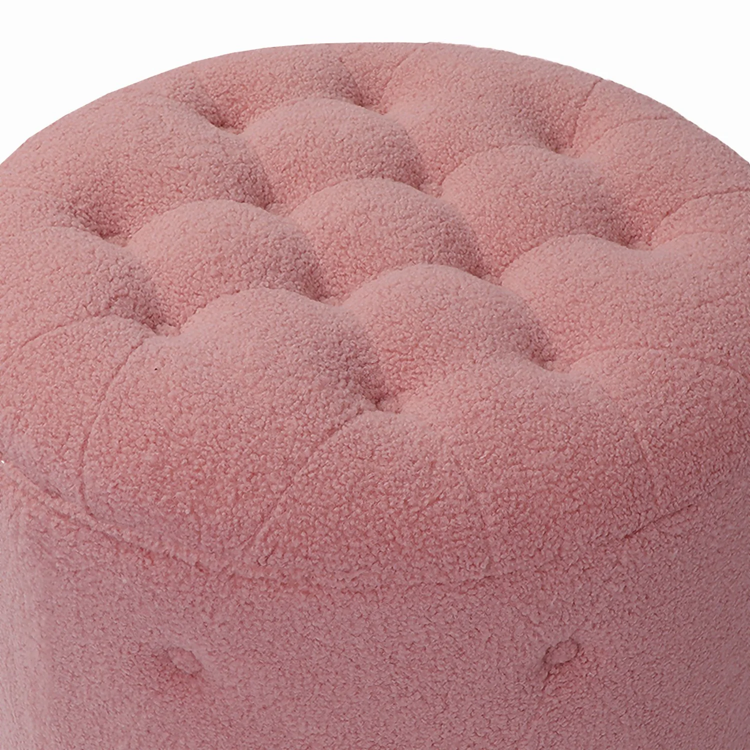 Betty Boucle Button Ottoman - Rose - Image 6