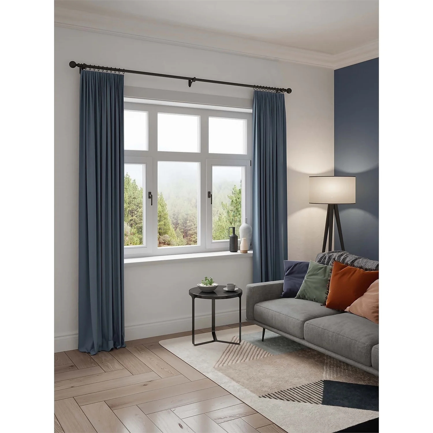 Rothley Baroque 25mm Solid Orb Curtain Pole Finials (Pair) - Matt Black - Image 3