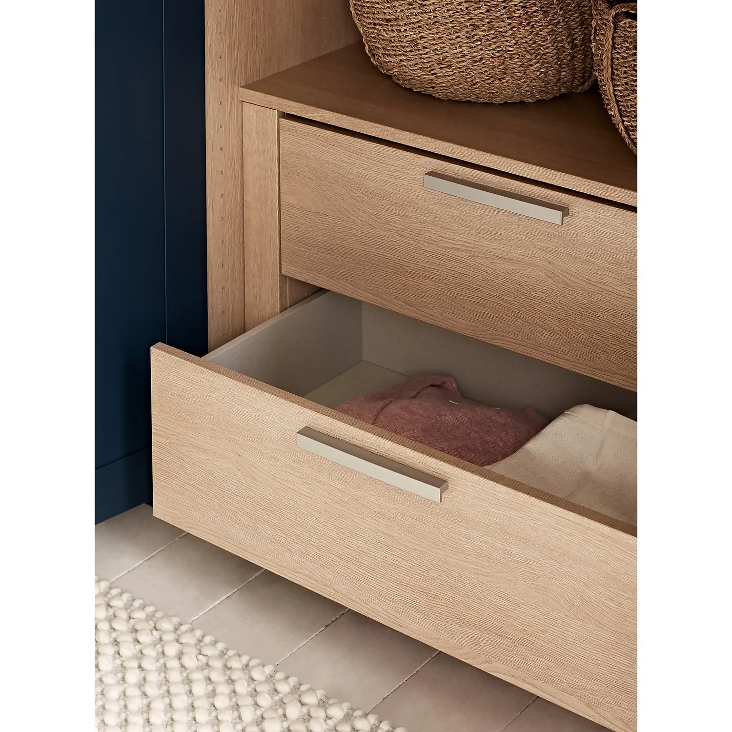 House Beautiful Internal Built-In Two Drawer Unit For Double Wardrobe - Oak Effect - Image 2