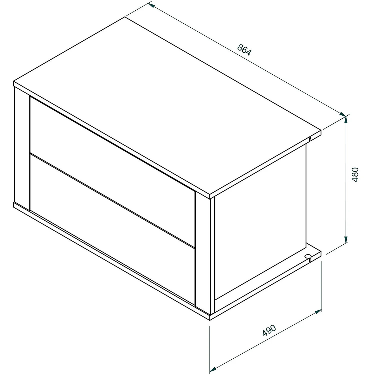 House Beautiful Internal Built-In Two Drawer Unit For Double Wardrobe - Oak Effect - Image 6