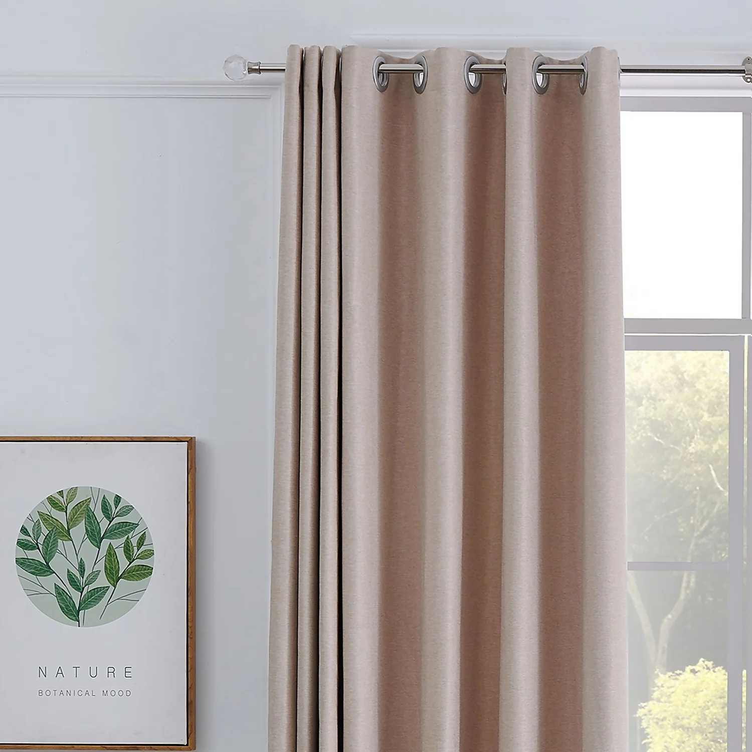 Extendable Curtain Pole With Crackle Glass Finial - Steel - Image 2