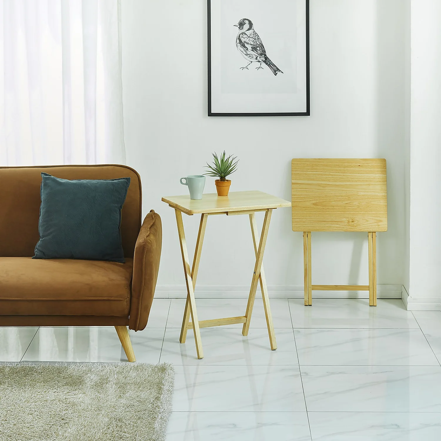 Wooden Folding Table - Natural - Image 2