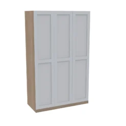 House Beautiful Realm Triple Wardrobe, Oak Effect Carcass - White Shaker Doors (W) 1350mm X (H) 2196mm