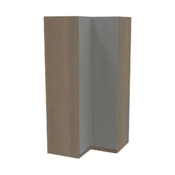 House Beautiful Honest Corner Wardrobe, Oak Effect Carcass - Gloss Grey Slab Doors (W) 1053mm X (H) 2196mm