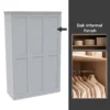 House Beautiful Realm Fitted Look Triple Wardrobe, Oak Effect Carcass - White Shaker Doors (W) 1451mm X (H) 2256mm