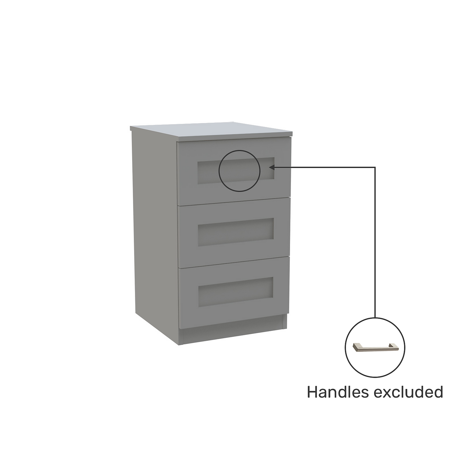 House Beautiful Realm Narrow Chest Of Drawers - Grey Shaker (W) 450mm X (H) 756mm - Image 3