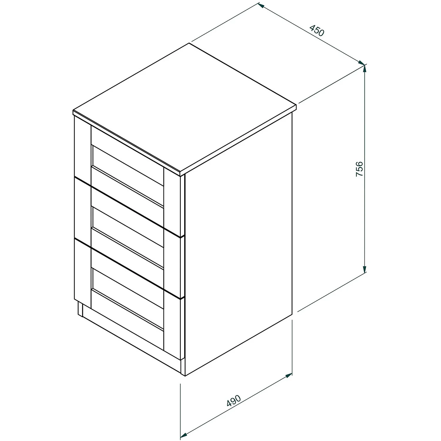 House Beautiful Realm Narrow Chest Of Drawers - Grey Shaker (W) 450mm X (H) 756mm - Image 5